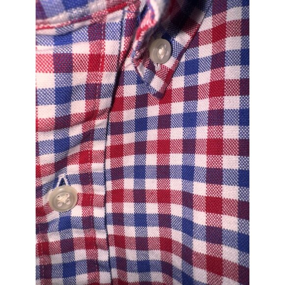 Polo Ralph Lauren Mens Red & Blue Gingham Short Sleeve Button-Down Shirt XL Clas - Picture 6 of 7